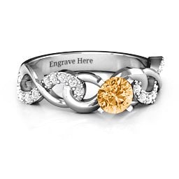 Triple Infinity with Accents Ring