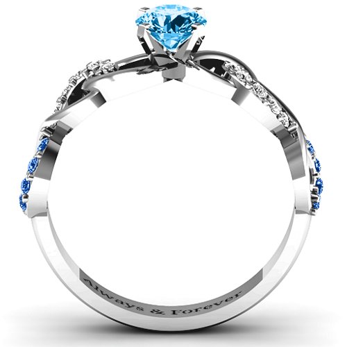 Triple Infinity with Accents Ring – Sterling Silver with Blue Topaz, Fancy Blue Premium Zirconia, and White Premium Zirconia