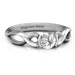 Half Bezel Infinity Ring