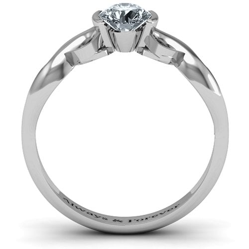 Half Bezel Infinity Ring – 10K White Gold with Cubic Zirconia