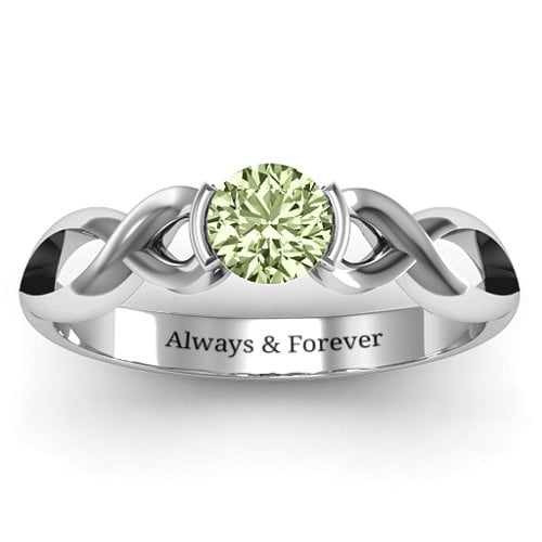 Half Bezel Infinity Ring