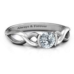 Half Bezel Infinity Ring – Sterling Silver with Citrine