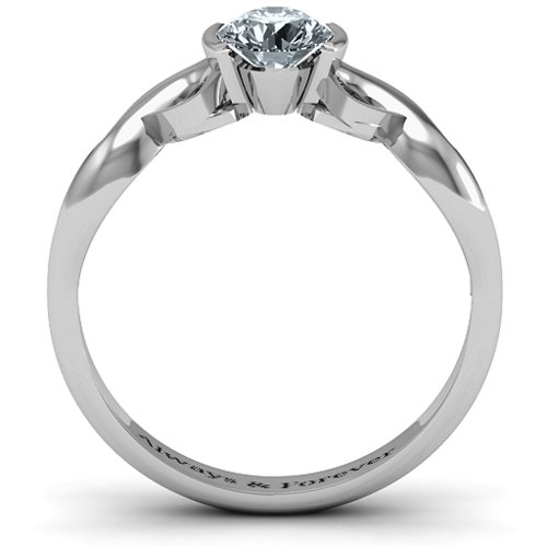 Half Bezel Infinity Ring – Sterling Silver with Diamond
