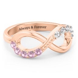 Birthstone Infinity Accent Ring