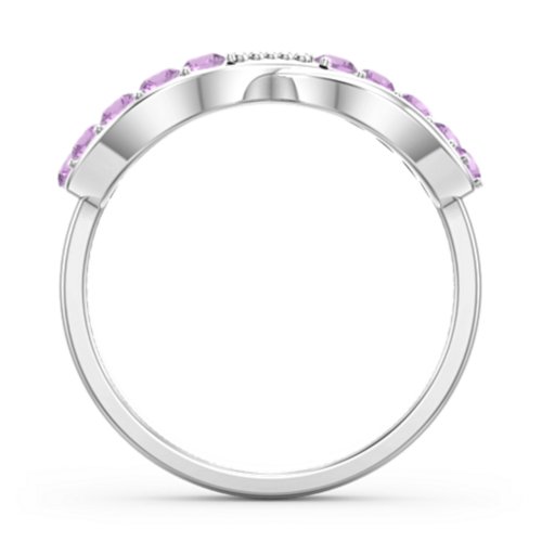Birthstone Infinity Accent Ring – Sterling Silver with Amethyst