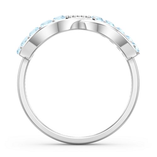 Birthstone Infinity Accent Ring – Sterling Silver with Blue Topaz