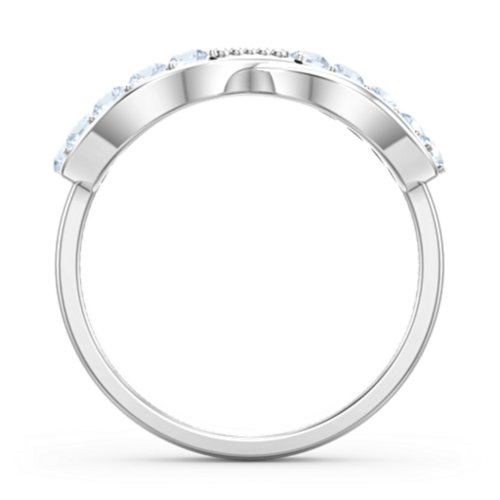 Birthstone Infinity Accent Ring – Sterling Silver with Aquamarine