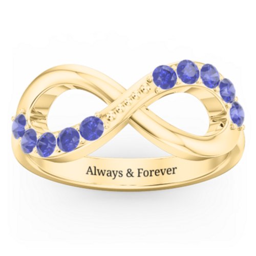 Birthstone Infinity Accent Ring