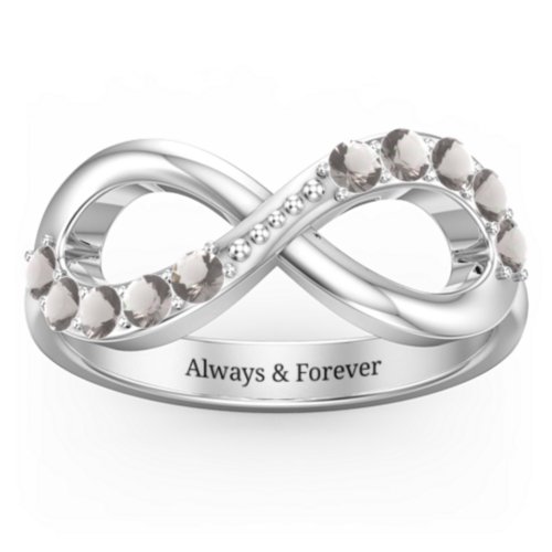 Birthstone Infinity Accent Ring