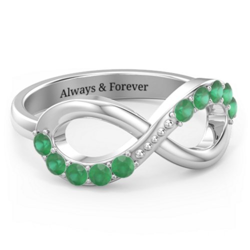 Birthstone Infinity Accent Ring
