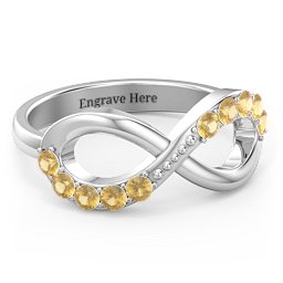 Birthstone Infinity Accent Ring in 925 Sterling Silver with Citrine