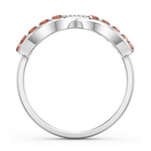 Birthstone Infinity Accent Ring – Sterling Silver with Garnet