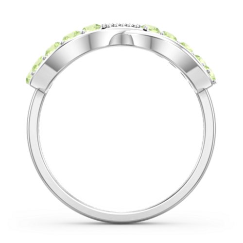 Birthstone Infinity Accent Ring – Sterling Silver with Peridot