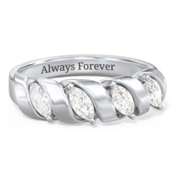 Spiral Marquise Row Ring