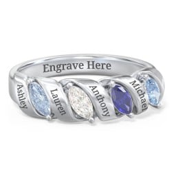 Spiral Marquise Row Ring