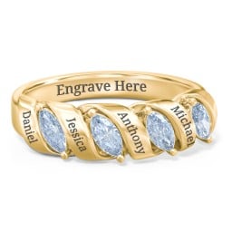 Spiral Marquise Row Ring