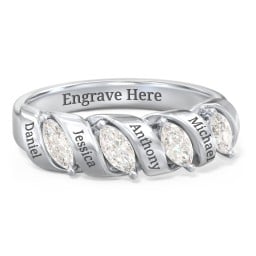 Spiral Marquise Row Ring