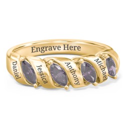 Spiral Marquise Row Ring