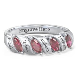 Spiral Marquise Row Ring