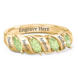 Spiral Marquise Row Ring