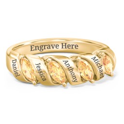 Spiral Marquise Row Ring