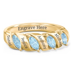 Spiral Marquise Row Ring