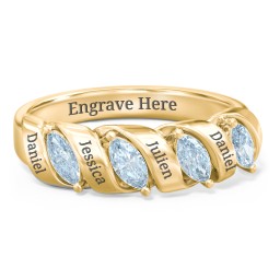 Spiral Marquise Row Ring