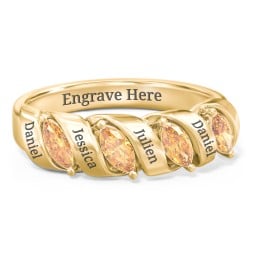 Spiral Marquise Row Ring