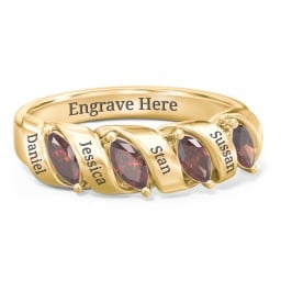 Spiral Marquise Row Ring