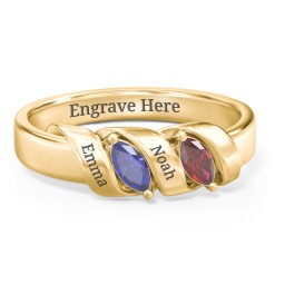 Spiral Marquise Row Ring