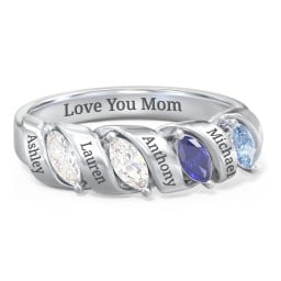 Spiral Marquise Row Ring