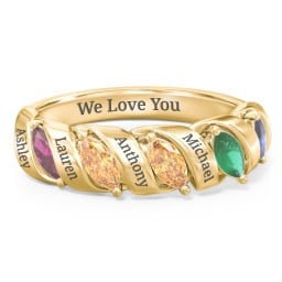 Spiral Marquise Row Ring