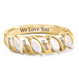 Spiral Marquise Row Ring