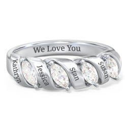 Spiral Marquise Row Ring