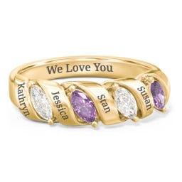 Spiral Marquise Row Ring