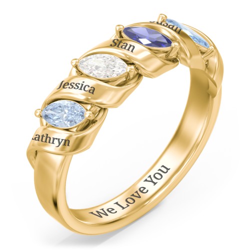 Spiral Marquise Row Ring