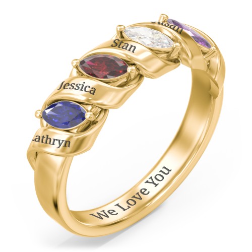 Spiral Marquise Row Ring