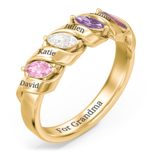 Spiral Marquise Row Ring