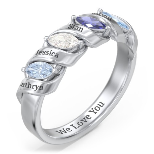 Spiral Marquise Row Ring