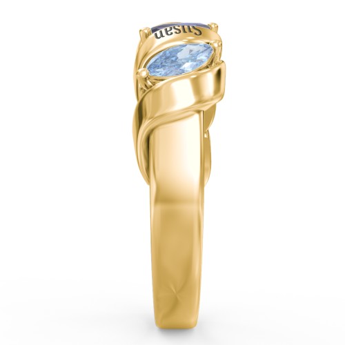 Spiral Marquise Row Ring