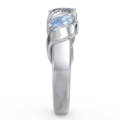 Spiral Marquise Row Ring