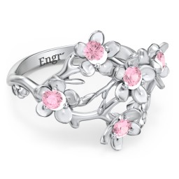 Garden Party Ring in 925 Sterling Silver with Pink Tourmaline
