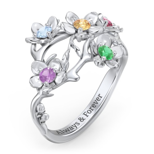 Garden Party Ring – Sterling Silver with Blue Topaz, Amethyst, Citrine, Ruby, and Emerald