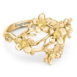 Garden Party Ring in 10K Solid Yellow Gold with Citrine