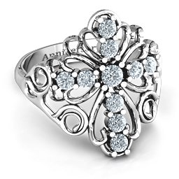 Sparkling Spirituality Cross Ring