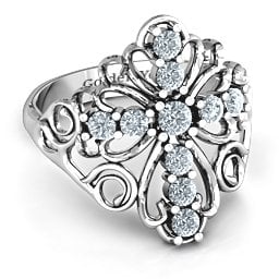 Sparkling Spirituality Cross Ring