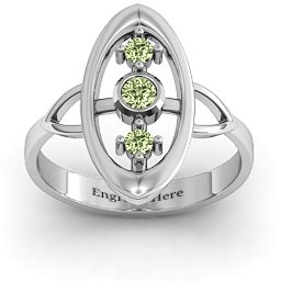 "Soulful Window" Ring in 925 Sterling Silver with Peridot