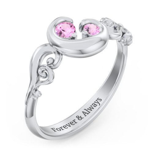 "Cradle of Love" Ring – Sterling Silver with Pink Sapphire