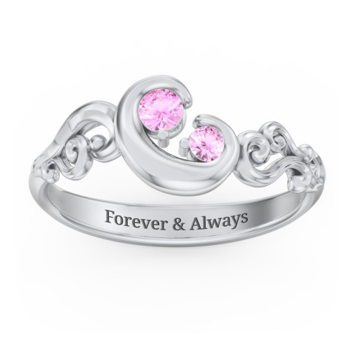 "Cradle of Love" Ring – Sterling Silver with Pink Sapphire