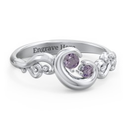 "Cradle of Love" Ring in 925 Sterling Silver with Alexandrite
